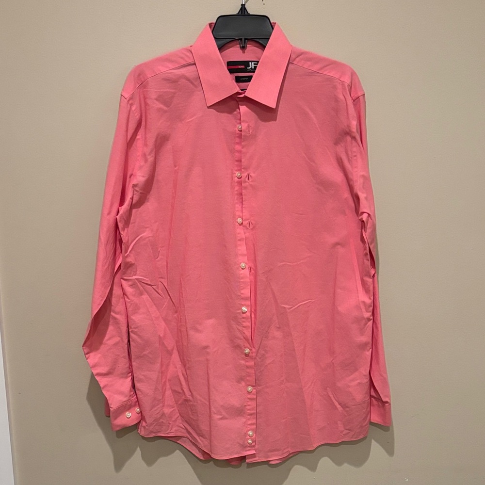 JM Collection Men's Coral-Pink Dress Shirt